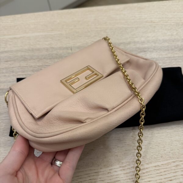 Fendi Leather Fendista Pochette Crossbody Bag