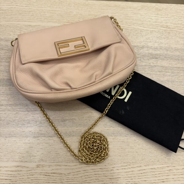 Fendi Leather Fendista Pochette Crossbody Bag