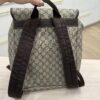 Gucci GG Supreme Monogram Medium Single Buckle Rucksack Backpack Beige Ebony Brown