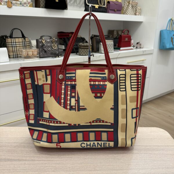 Chanel Le Train Tote Printed Coated Canvas Large