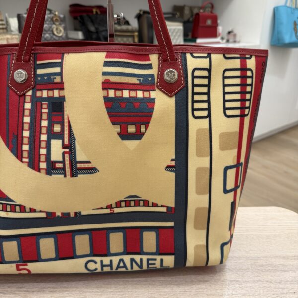 Chanel Le Train Tote Printed Coated Canvas Large