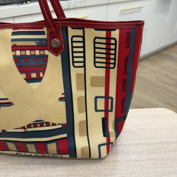 Chanel Le Train Tote Printed Coated Canvas Large