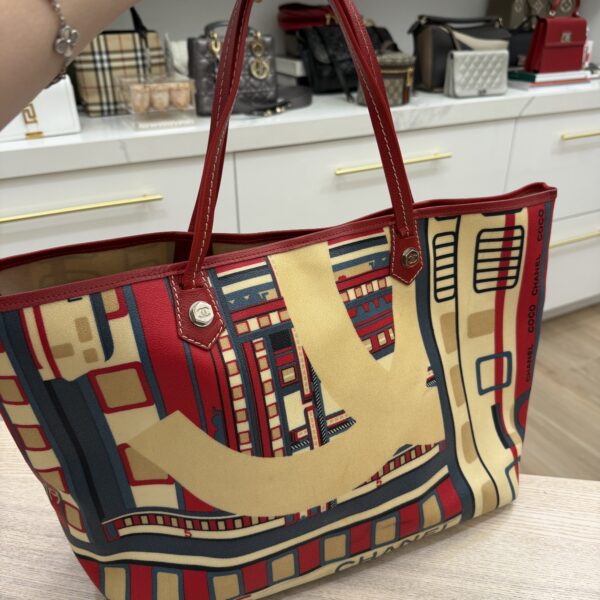 Chanel Le Train Tote Printed Coated Canvas Large