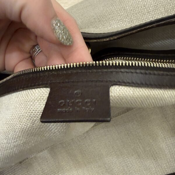 Gucci Brown Canvas And Leather Craft Tote Bag