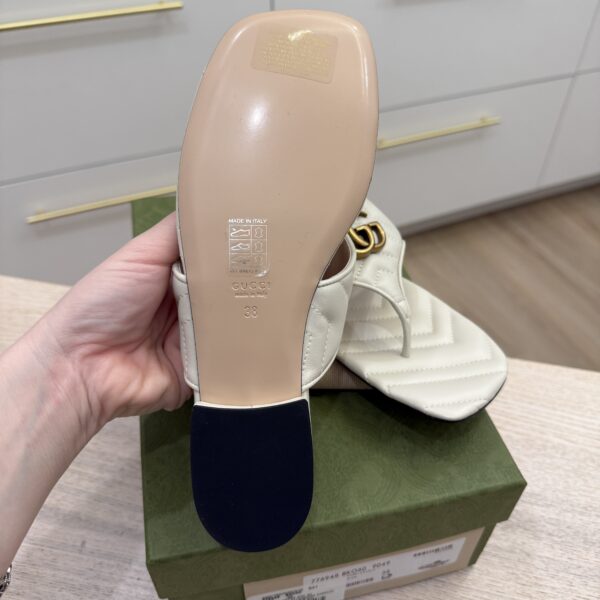 Gucci White Marmont GG Sandals Size 38