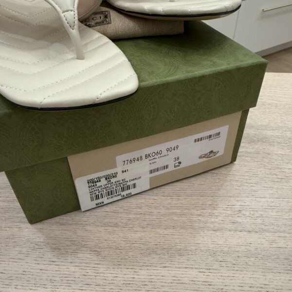 Gucci White Marmont GG Sandals Size 38