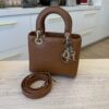 Christian Dior Ostrich Lady Dior Small Caramel Gold Hardware