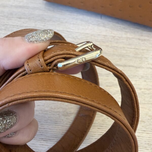 Christian Dior Ostrich Lady Dior Small Caramel Gold Hardware