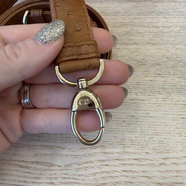 Christian Dior Ostrich Lady Dior Small Caramel Gold Hardware