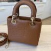 Christian Dior Ostrich Lady Dior Small Caramel Gold Hardware
