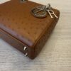 Christian Dior Ostrich Lady Dior Small Caramel Gold Hardware