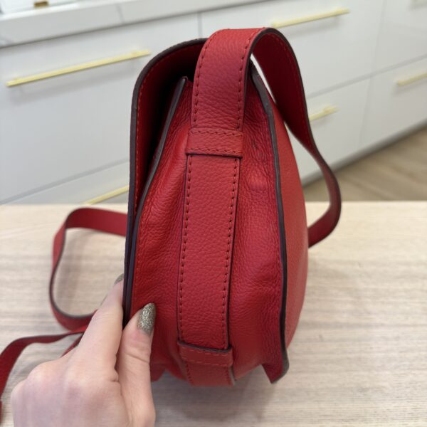 Chloe Calfskin Medium Marcie Round Crossbody Bag Red