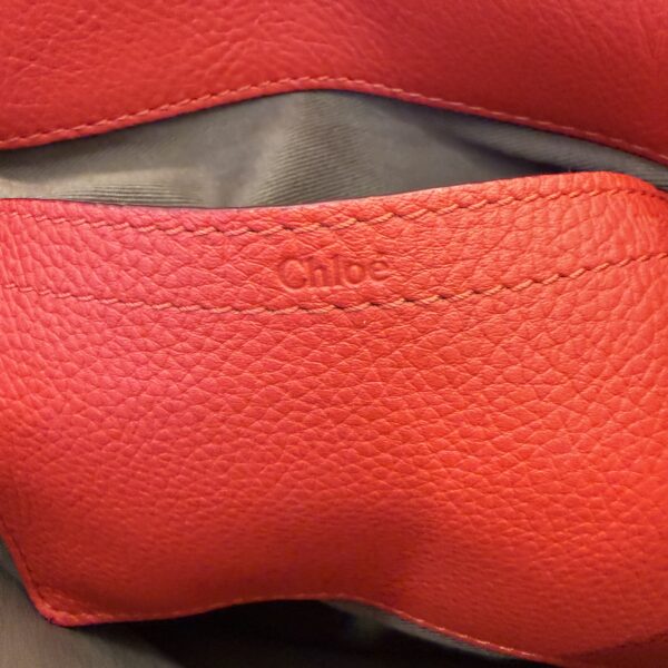 Chloe Calfskin Medium Marcie Round Crossbody Bag Red