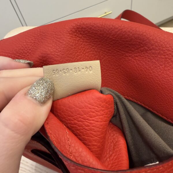 Chloe Calfskin Medium Marcie Round Crossbody Bag Red