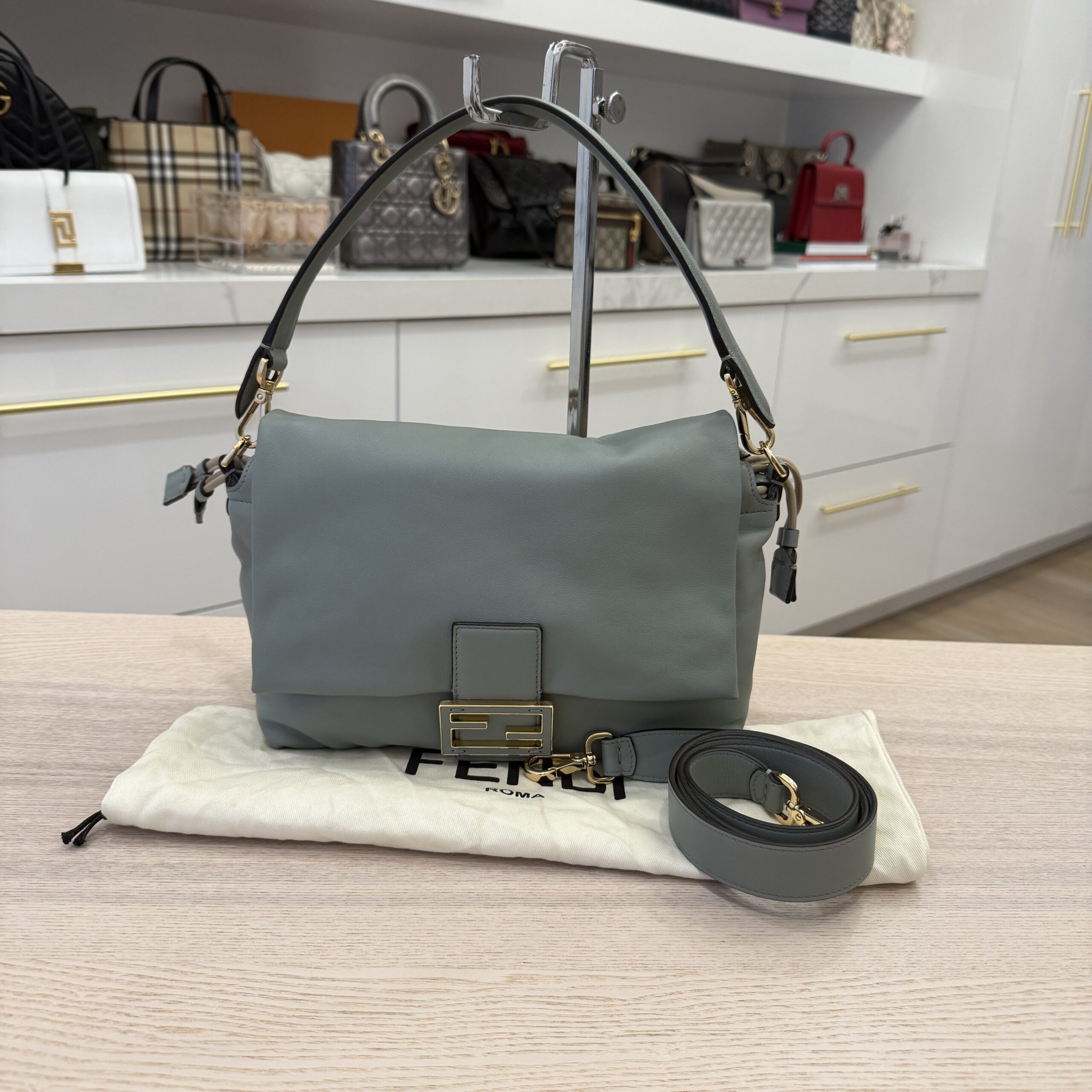 Fendi Nappa Medium Mamma Baguette Matcha Green