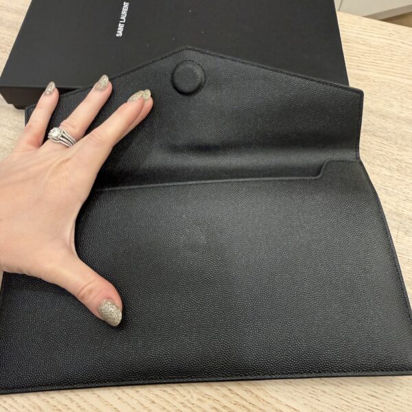 Saint Laurent Uptown Pouch in Leather Black and Black Hardware YSL