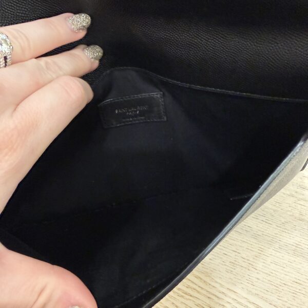 Saint Laurent Uptown Pouch in Leather Black and Black Hardware YSL