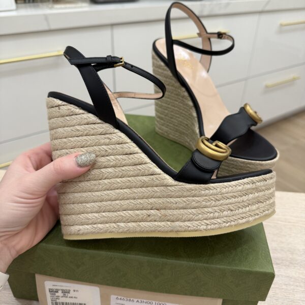 Gucci Marmont GG Wedge Black 38.5