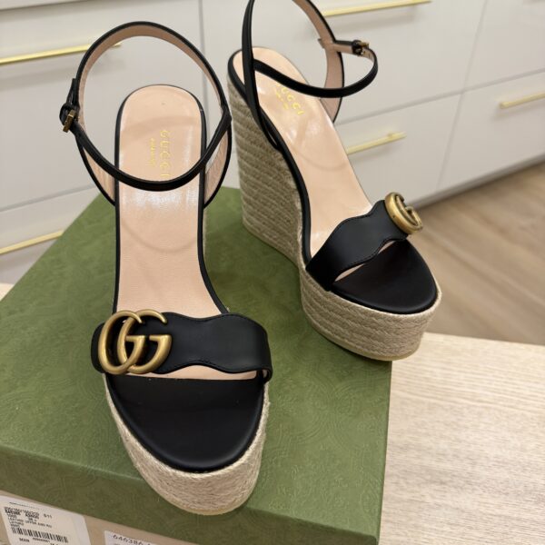 Gucci Marmont GG Wedge Black 38.5