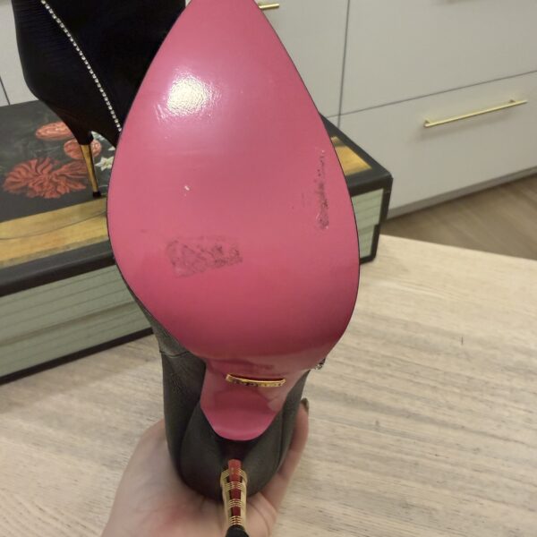 Gucci Leather Crystal Embellishments Boots Women's Size 36 US 6