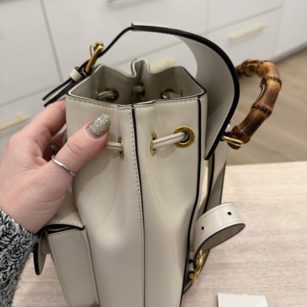 Gucci Calfskin Bamboo Backpack Mystic White