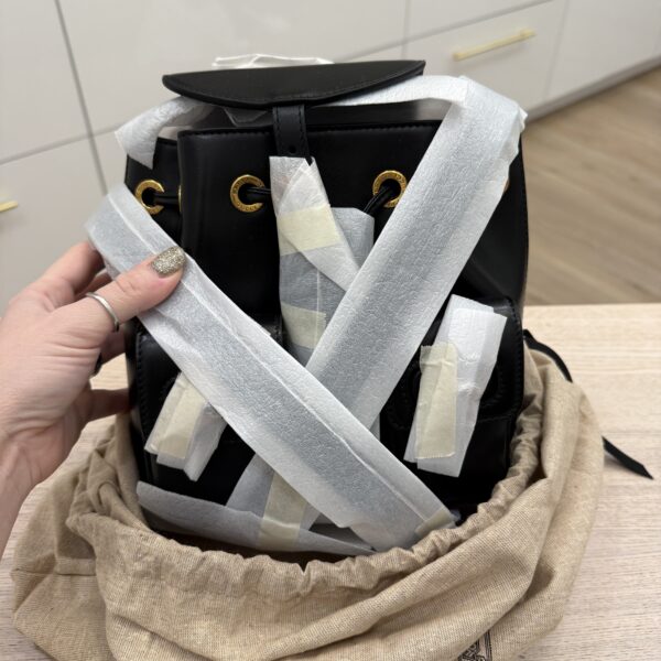 Gucci Calfskin Bamboo Backpack Black