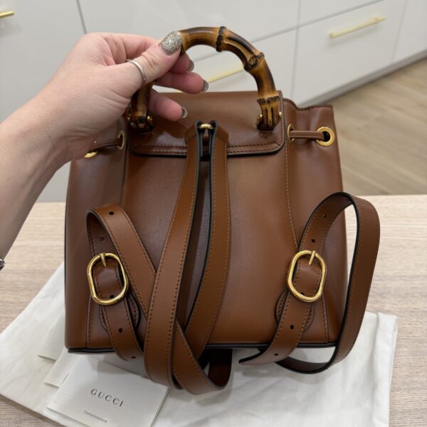 Gucci Calfskin Bamboo Backpack Caramel