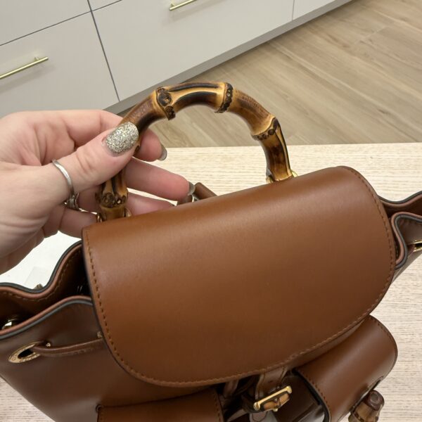 Gucci Calfskin Bamboo Backpack Caramel
