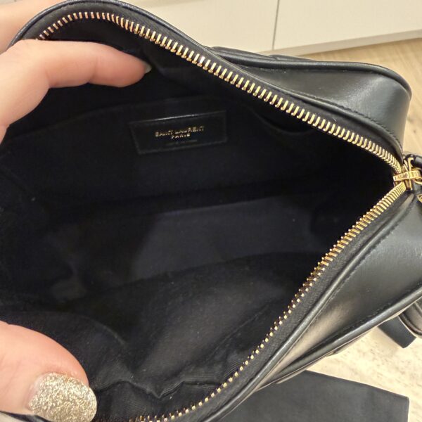 Saint Laurent (YSL) Calfskin Monogram Lou Camera Black Gold Hardware