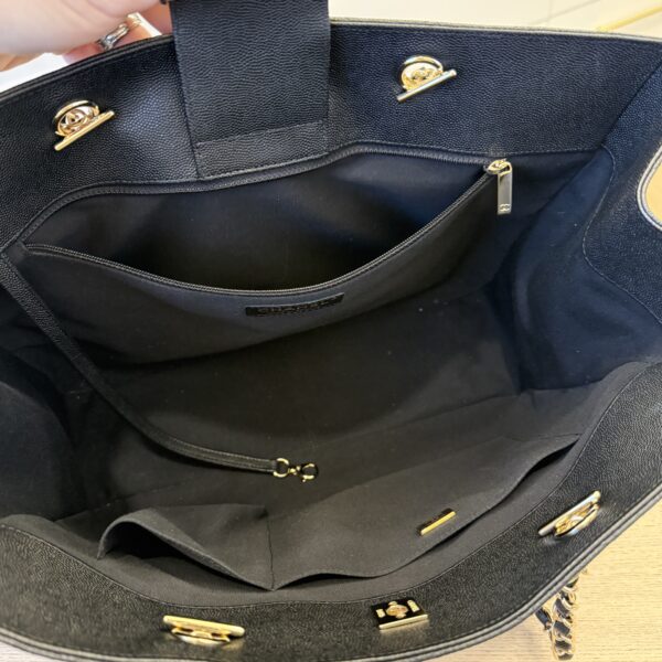 Chanel Caviar Timeless Tote Bag Black Gold Hardware
