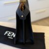 Fendi Vitello Seta Shiny Nappa Medium Peekaboo I SEE U Satchel Black Light Rose