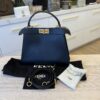 Fendi Vitello Seta Shiny Nappa Medium Peekaboo I SEE U Satchel Black Light Rose