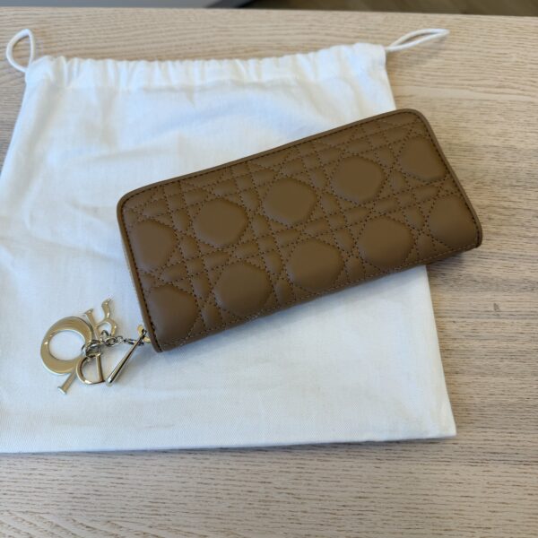 Christian Dior Lady Dior Voyageur Wallet Powder Beige Cannage Lambskin