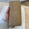 Christian Dior Lady Dior Voyageur Wallet Powder Beige Cannage Lambskin