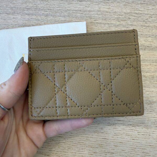 Christian Dior Card Holder Powder Beige Cannage Lambskin