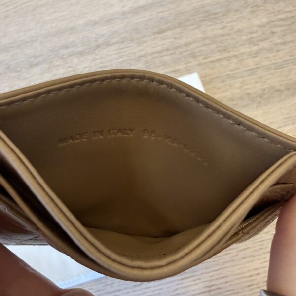 Christian Dior Card Holder Powder Beige Cannage Lambskin