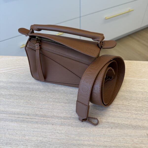 Loewe Leather Puzzle Mini Edge Brown Monochrome