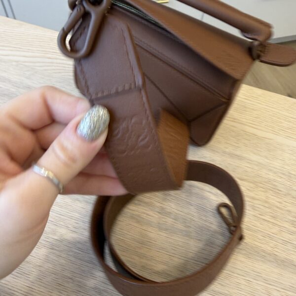 Loewe Leather Puzzle Mini Edge Brown Monochrome