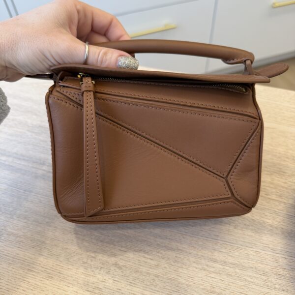 Loewe Leather Puzzle Mini Edge Brown Monochrome