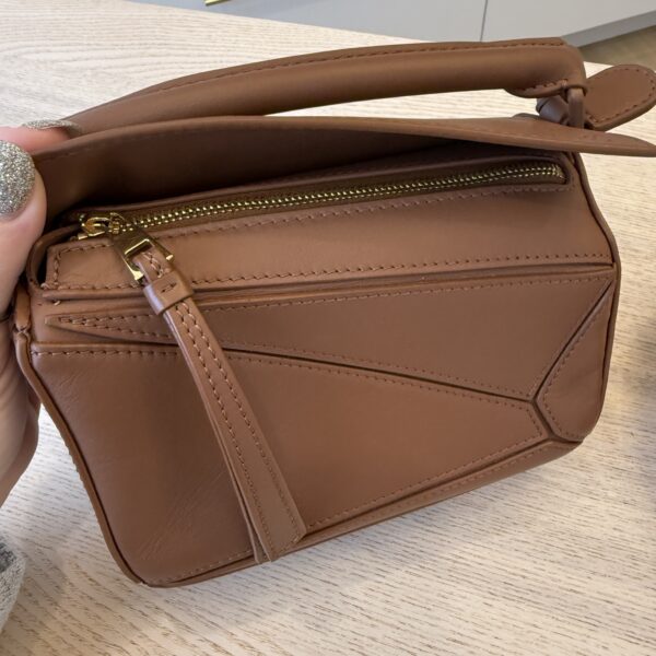 Loewe Leather Puzzle Mini Edge Brown Monochrome