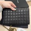 Saint Laurent (YSL) Cassandre YSL Wallet on Chain in Quilted Smooth Leather Black