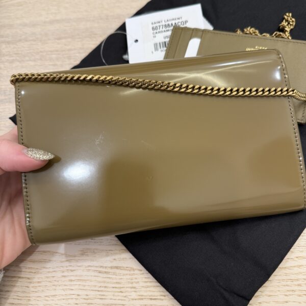 Saint Laurent (YSL) Patent Calfskin Uptown Chain Wallet