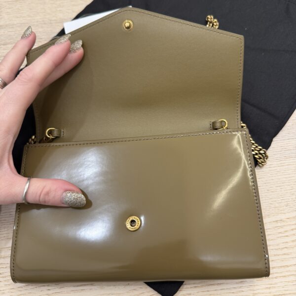 Saint Laurent (YSL) Patent Calfskin Uptown Chain Wallet