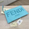 Fendi Leather Zip Large Flat Wristlet Pouch