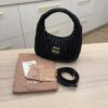 Miu Miu Small Wander Matelassé Nappa Leather Hobo Bag Black