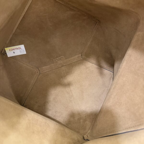 Loewe Medium Puzzle Fold Tote in Shiny Calfskin Olive and Blue Abyss