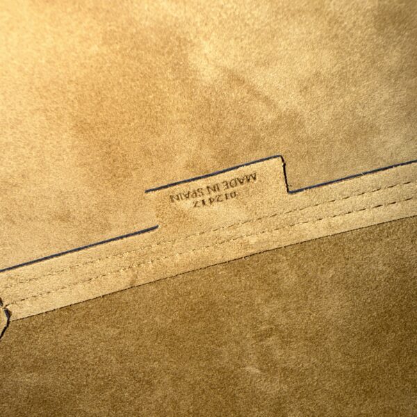 Loewe Medium Puzzle Fold Tote in Shiny Calfskin Olive and Blue Abyss