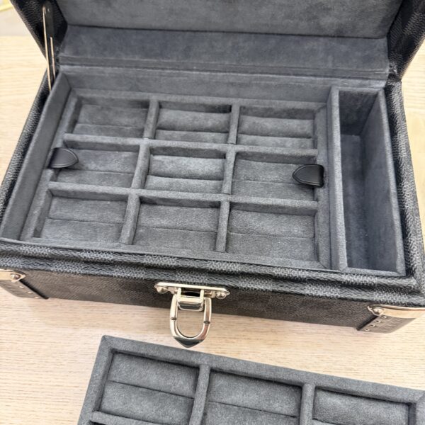 Louis Vuitton Damier Graphite Cufflinks Case Jewelry Case