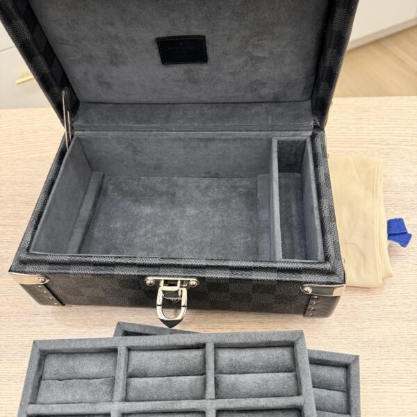 Louis Vuitton Damier Graphite Cufflinks Case Jewelry Case