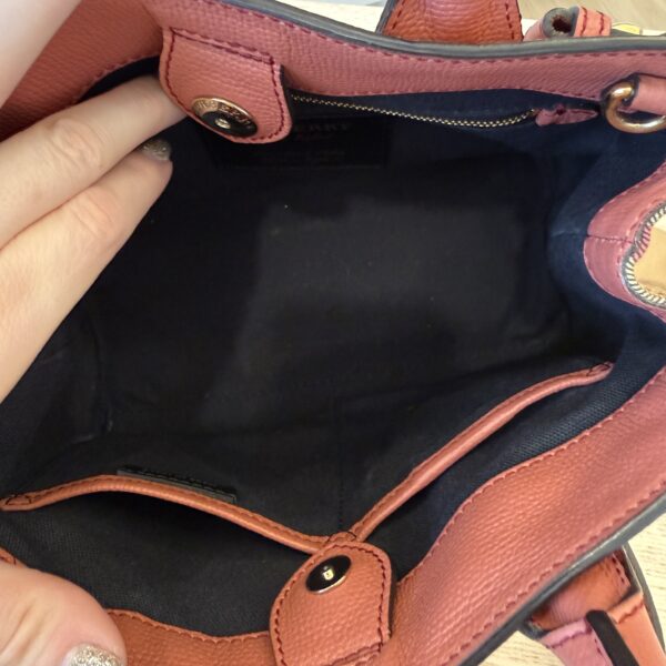 Burberry Grainy Calfskin House Check Small Banner Tote